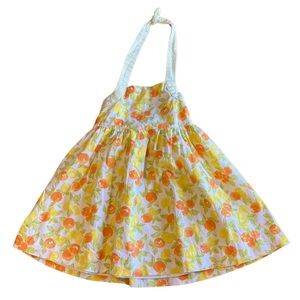 Janie & Jack Girls Size 12-18 Months Taste of Capri Lemon Citrus Halter Sundress
